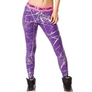 Zumba Galaxy Hyper Melt Metallic Long Leggings (L)